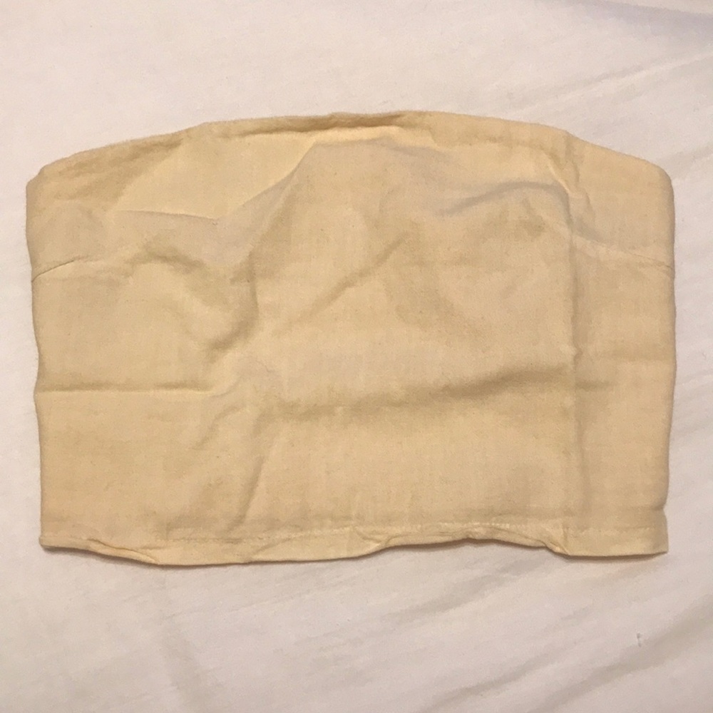 Brandy Melville Yellow Linen Tube Top